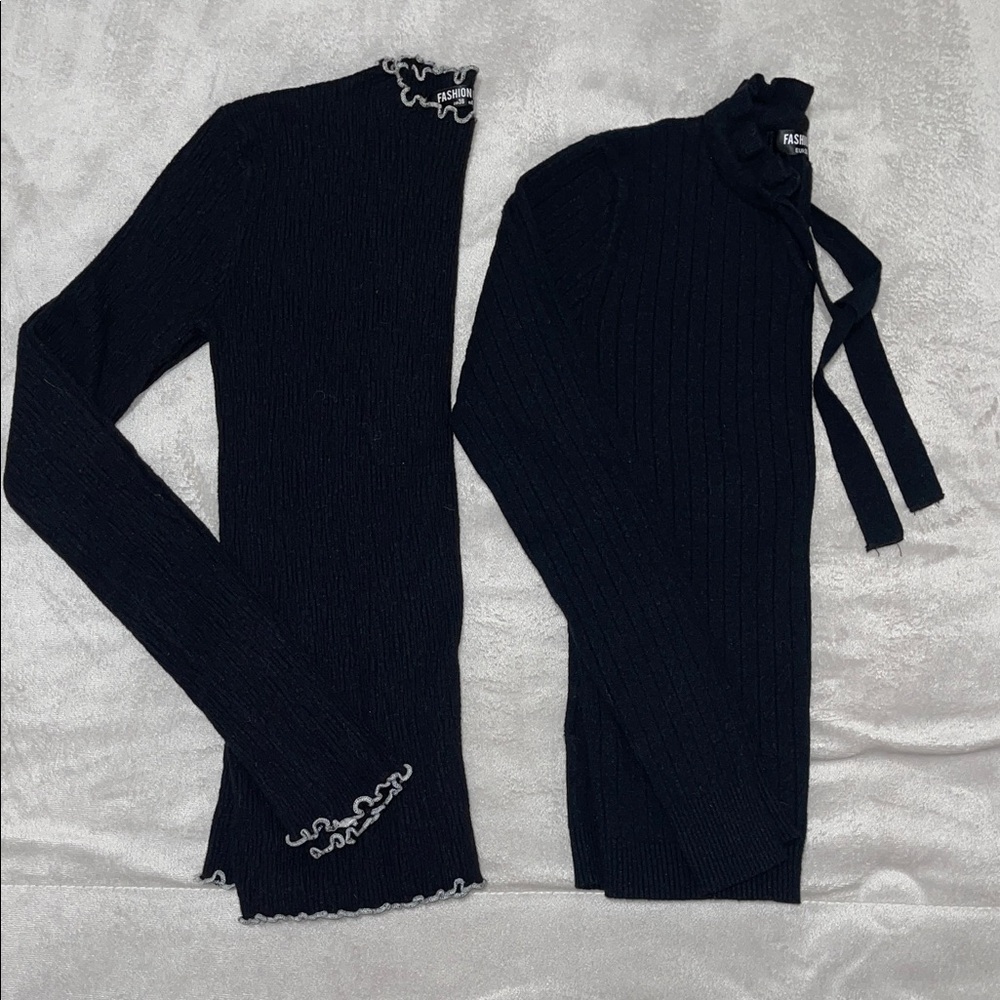 SET OF 2 Black Sweaters With Ruffles | US Size 4